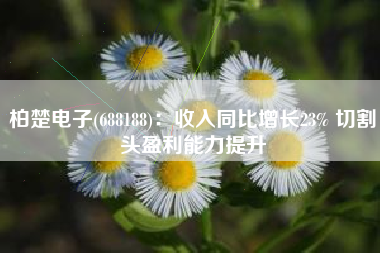 柏楚电子(688188)：收入同比增长23% 切割头盈利能力提升