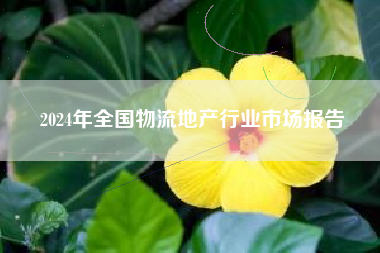 2024年全国物流地产行业市场报告