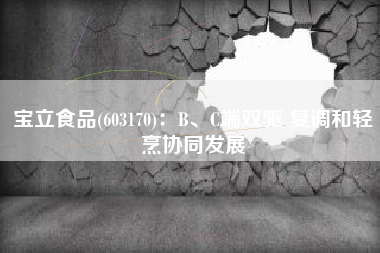 宝立食品(603170)：B、C端双驱 复调和轻烹协同发展