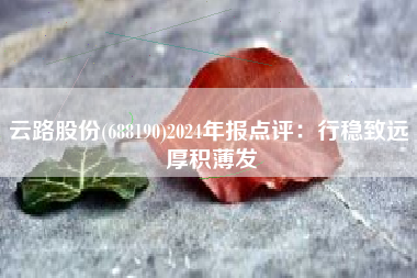 云路股份(688190)2024年报点评:行稳致远 厚积薄发 云路股份(688190)2024年报点评:行稳致远 厚积薄发