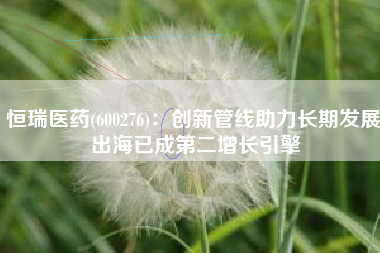 恒瑞医药(600276)：创新管线助力长期发展 出海已成第二增长引擎
