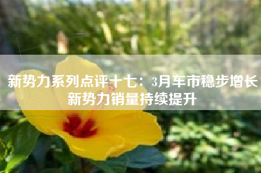 新势力系列点评十七：3月车市稳步增长新势力销量持续提升