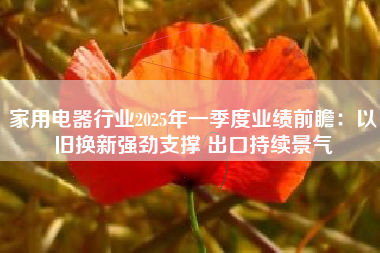 家用电器行业2025年一季度业绩前瞻：以旧换新强劲支撑 出口持续景气