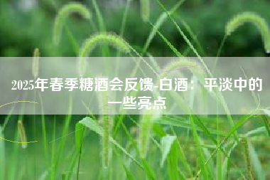 2025年春季糖酒会反馈-白酒：平淡中的一些亮点