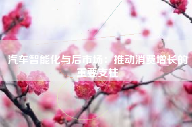 汽车智能化与后市场：推动消费增长的重要支柱