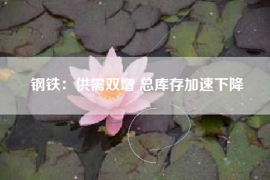钢铁：供需双增 总库存加速下降