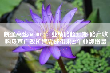 皖通高速(600012)：业绩略超预期 路产收购及宣广改扩建完成带来25年业绩增量