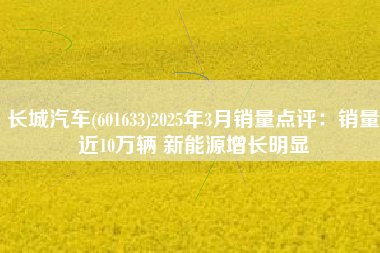 长城汽车(601633)2025年3月销量点评：销量近10万辆 新能源增长明显
