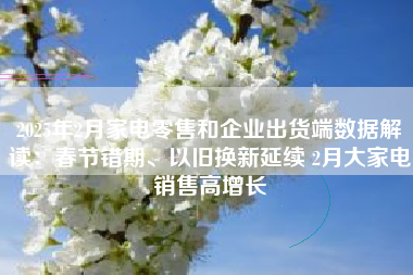 2025年2月家电零售和企业出货端数据解读：春节错期、以旧换新延续 2月大家电销售高增长