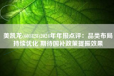 美凯龙(601828)2024年年报点评：品类布局持续优化 期待国补政策提振效果