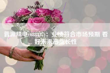 普源精电(688337)：业绩符合市场预期 看好未来高成长性
