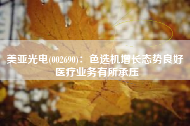 美亚光电(002690)：色选机增长态势良好 医疗业务有所承压