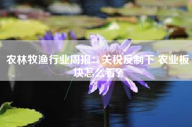 农林牧渔行业周报：关税反制下 农业板块怎么看？