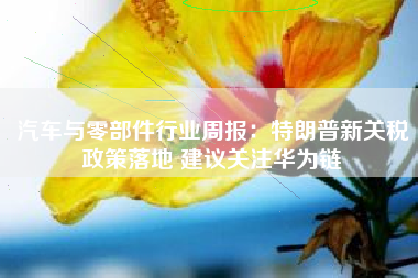 汽车与零部件行业周报：特朗普新关税政策落地 建议关注华为链