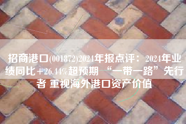 招商港口(001872)2024年报点评：2024年业绩同比+26.44%超预期 “一带一路”先行者 重视海外港口资产价值