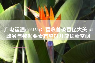 广电运通(002152)：营收首破百亿大关 AI政务与数据要素有望打开成长新空间