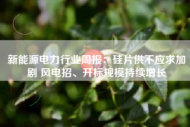 新能源电力行业周报：硅片供不应求加剧 风电招、开标规模持续增长