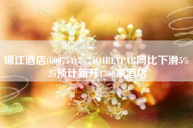 锦江酒店(600754)：24Q4REVPAR同比下滑5% 25预计新开1300家酒店