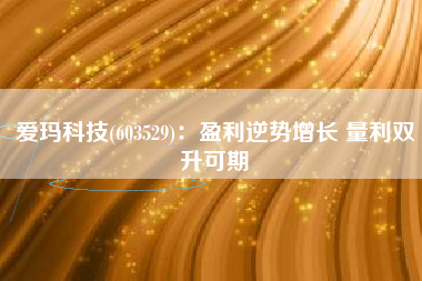 爱玛科技(603529)：盈利逆势增长 量利双升可期