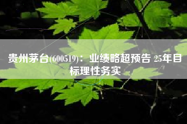 贵州茅台(600519)：业绩略超预告 25年目标理性务实