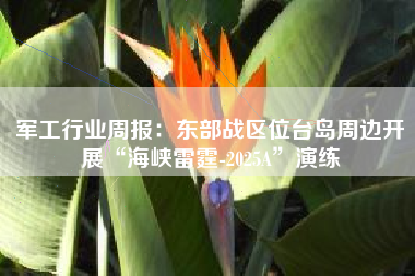 军工行业周报：东部战区位台岛周边开展“海峡雷霆-2025A”演练
