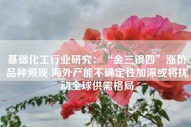 基础化工行业研究：“金三银四”涨价品种频现 海外产能不确定性加深或将扰动全球供需格局