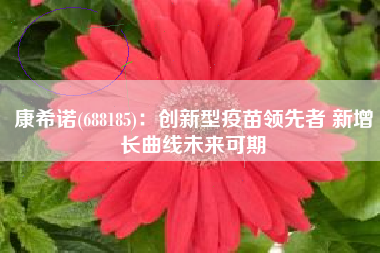康希诺(688185)：创新型疫苗领先者 新增长曲线未来可期