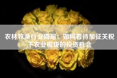 农林牧渔行业周报：如何看待加征关税下农业板块的投资机会