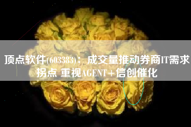 顶点软件(603383)：成交量推动券商IT需求拐点 重视AGENT+信创催化