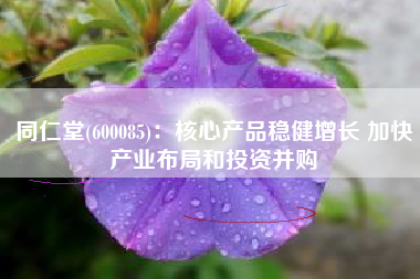 同仁堂(600085)：核心产品稳健增长 加快产业布局和投资并购