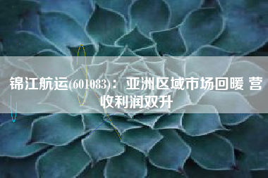 锦江航运(601083)：亚洲区域市场回暖 营收利润双升