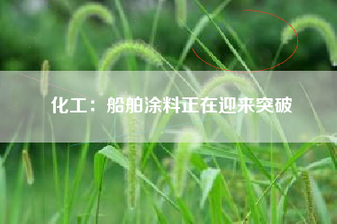 化工：船舶涂料正在迎来突破