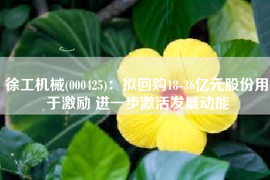 徐工机械(000425)：拟回购18-36亿元股份用于激励 进一步激活发展动能