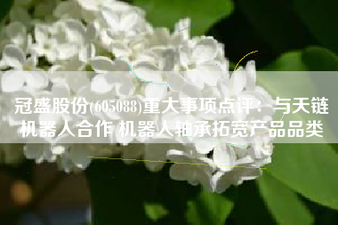 冠盛股份(605088)重大事项点评：与天链机器人合作 机器人轴承拓宽产品品类