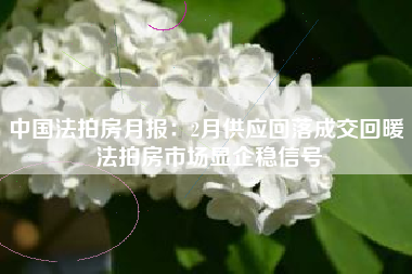 中国法拍房月报：2月供应回落成交回暖 法拍房市场显企稳信号
