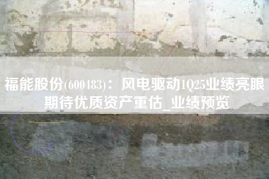 福能股份(600483)：风电驱动1Q25业绩亮眼 期待优质资产重估_业绩预览