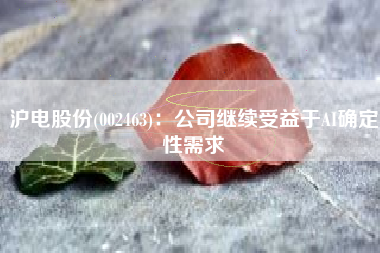 沪电股份(002463)：公司继续受益于AI确定性需求