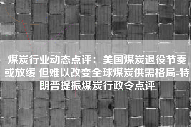 煤炭行业动态点评：美国煤炭退役节奏或放缓 但难以改变全球煤炭供需格局-特朗普提振煤炭行政令点评