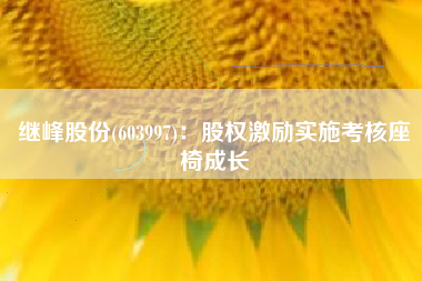 继峰股份(603997)：股权激励实施考核座椅成长