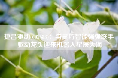 捷昌驱动(603583)：与灵巧智能强强联手 驱动龙头迎来机器人星辰大海