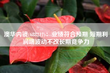 澳华内镜(688212)：业绩符合预期 短期利润端波动不改长期竞争力
