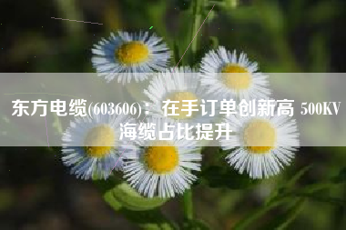 东方电缆(603606)：在手订单创新高 500KV海缆占比提升