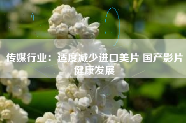 传媒行业：适度减少进口美片 国产影片健康发展