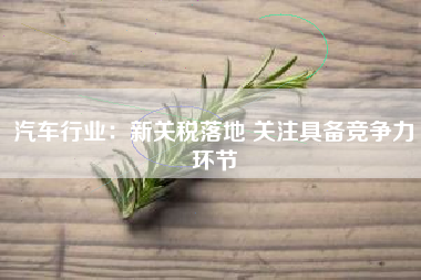 汽车行业：新关税落地 关注具备竞争力环节