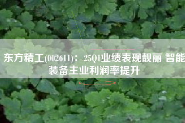 东方精工(002611)：25Q1业绩表现靓丽 智能装备主业利润率提升