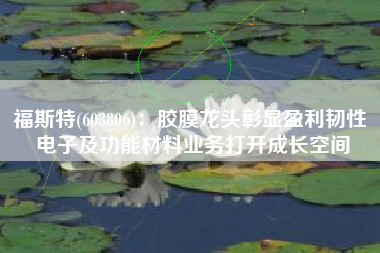 福斯特(603806)：胶膜龙头彰显盈利韧性 电子及功能材料业务打开成长空间