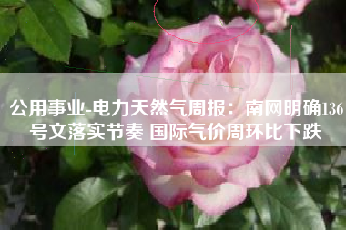 公用事业-电力天然气周报：南网明确136号文落实节奏 国际气价周环比下跌