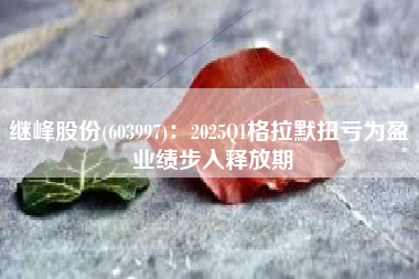 继峰股份(603997)：2025Q1格拉默扭亏为盈 业绩步入释放期
