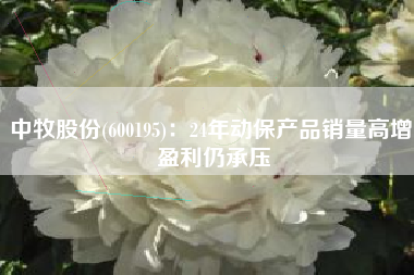 中牧股份(600195)：24年动保产品销量高增 盈利仍承压
