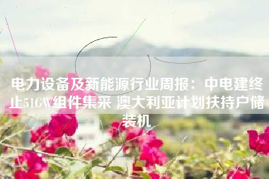电力设备及新能源行业周报：中电建终止51GW组件集采 澳大利亚计划扶持户储装机